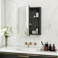 thumbnail image 3 of Fundin Black Aluminum Bathroom Cabinet with Mirror 19.8 x 26 inches,Recessed or Surface Mount with Adjustable Shelves, 3 of 7