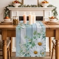 thumbnail image 2 of Table Runner 48 Inches Long for Kitchen Dining, Daisy Spring Floral Dresser Scarf Farmhouse, Dining Table Decorations for Wedding/Parties, Eucalyptus Leaves Watercolor Wooden 13 x 48 In, 2 of 8