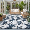 thumbnail image 3 of Summer Blue Palms Rectangle Rug 9'x12' Nautical Coastal Boho Beach Watercolor Dark Blue Tree Washable Area Rugs for Living Room Bedroom Entryway Non Slip&nbsp; Entrance Door Mat Indoor Floor Carpet, 3 of 9
