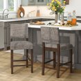 thumbnail image 4 of Costway Upholstered Bar Stools Set of 2 26” Counter Height Chairs with Padded Backrest & Seat, 4 of 8