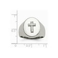 thumbnail image 6 of Stainless Steel Polished Cross CZ Signet Ring Size: 10; for Adults and Teens; for Women and Men, 6 of 6