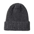 thumbnail image 2 of Women's Slouchy Cable Knit Beanie Hat, Chunky Oversized Winter Hat for Women, Cozy Ribbed Cuffed Beanie for Cold Weather, Walking Running and Skiing - Dark Gray, 2 of 4