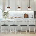 thumbnail image 3 of Gymax 4PCS Swivel Bar Stools w/ Footrest Counter Height Chairs for Home White, 3 of 5