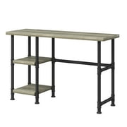 Twin Star Home Industrial Wood & Metal Piping Desk w/ USB Charging Ports