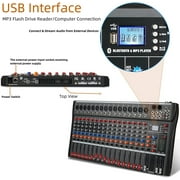 Depusheng DX16 16 Channel Audio Mixer Soundboard Mixing Console Sound Controller with USB & Bluetooth 48V Power for Professional and Beginners