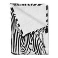 thumbnail image 2 of Safari Soft Flannel Fleece Throw Blanket, Zebras Animals Skin Print with Stripes Jungle Wildlife Picture Artwork, Cozy Plush for Indoor and Outdoor Use, 50" x 70", Black and White, by Ambesonne, 2 of 5