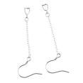 thumbnail image 4 of Gancho de alambre para oreja de plata de ley 925, fornituras de borlas en forma de gota para oreja, 9cm de largo Zulema Earwire de plata esterlina, 4 of 7