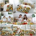 thumbnail image 5 of Spring Blossoming 4 Piece Duvet Cover Set Queen Size White Sunflower Red Poppy Garden Leaves Soft Bedding Set Comforter Cover, 1 Duvet Cover 1 Flat Sheets and 2 Pillowcases, 5 of 9