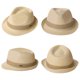 thumbnail image 2 of Sombrero Fancet Straw Fedora de ala corta para vacaciones en la playa, 2 of 4