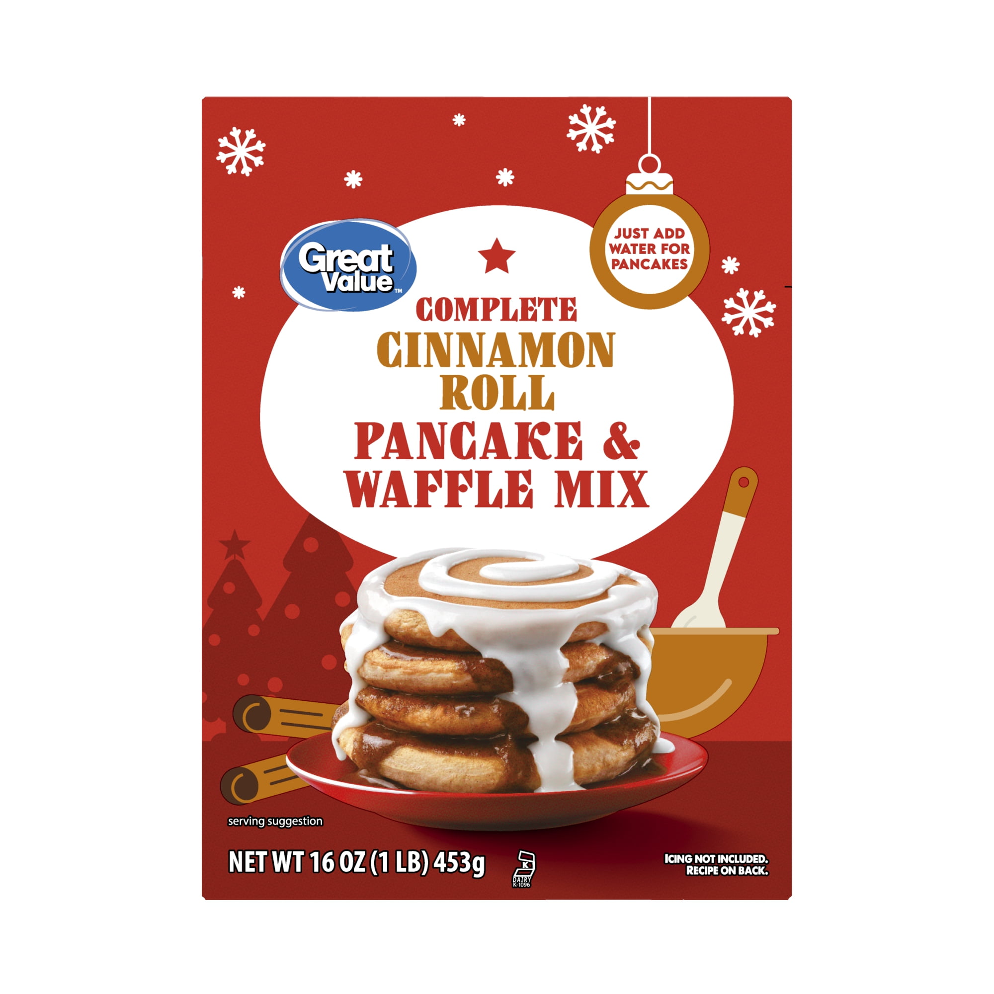Great Value Cinnamon Roll Pancake and Waffle Mix, 16 oz.