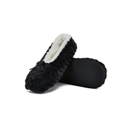 

Lacyhop Women 1-2Pair Winter Warm Anti-Slip Home Slippers Black US 8-9.5 1 Pair