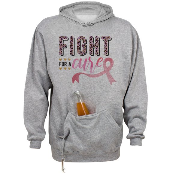 Fight for a Cure Beer Holder Tailgate Hoodie Sweatshirt Unisex Large Oxford