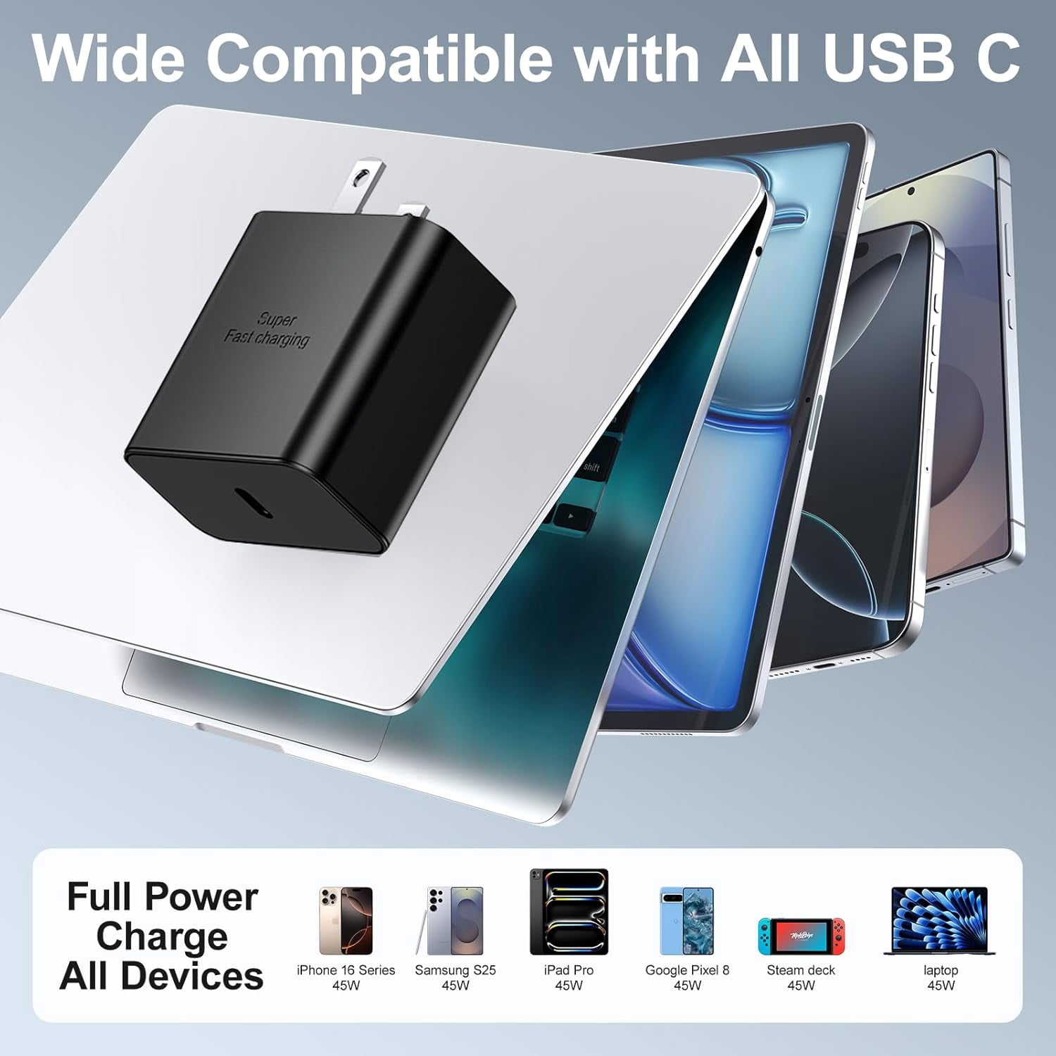 Type C Charger Fast Charging 2Pack USB C Super Fast Charger Block with 6FT USB-C Android Phone Cable for Samsung Galaxy S26 +/Ultra S25 S24 S23 S22 +/Ultra/ S21 S20/Tab S9/iPhone 17/16/15 and More