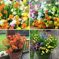 thumbnail image 3 of Artificial Flowers, 8 Bundles Fake Outdoor UV Resistant Greenery Faux Plants Shrubs for Indoor Outside Hanging Planter Home Office Wedding Farmhouse Decor (Orange Red), 3 of 4