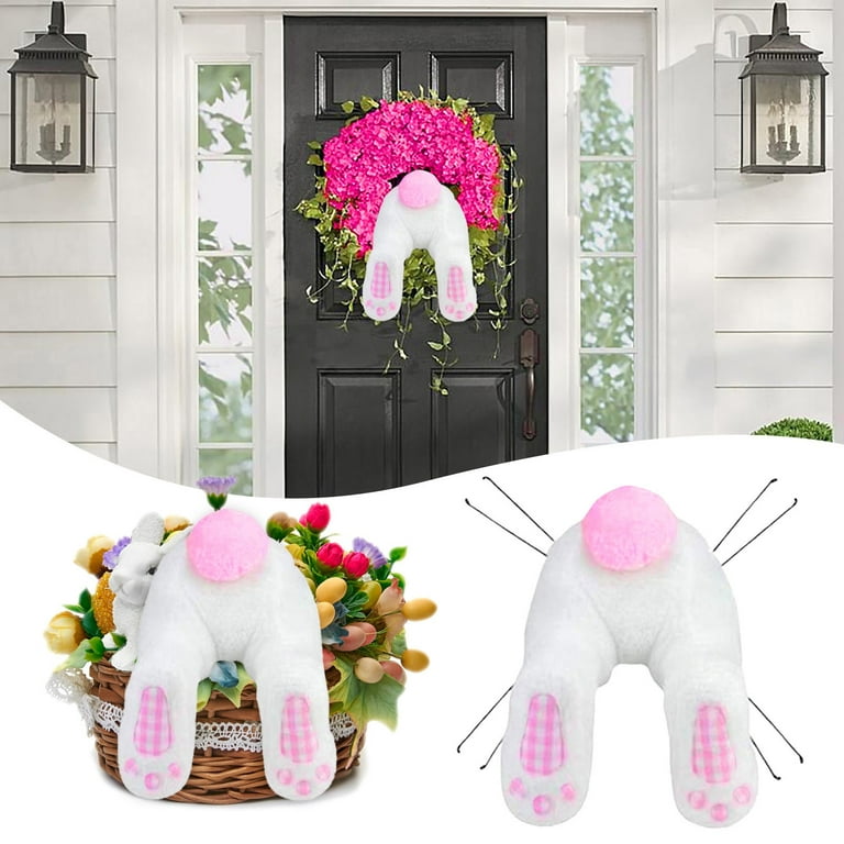 Hot Pink Bunny Tail Wreath - home decor