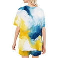 thumbnail image 4 of Chbgutlmr Summer Outfits for women 2 Piece Crewneck Short Sleeve Tops Elastic Waist Shorts Tie-Dye Comfy Lounge Sets, 4 of 6