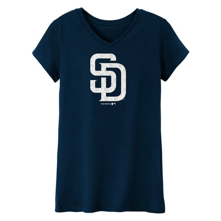 MLB San Diego PADRES TEE Short Sleeve Girls 50% Cotton 50% Polyester Team Color 7 -