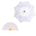 thumbnail image 3 of 1 Set Lace Umbrella Hand Fan Set Wedding Decorative Parasol Photography Prop, 3 of 9
