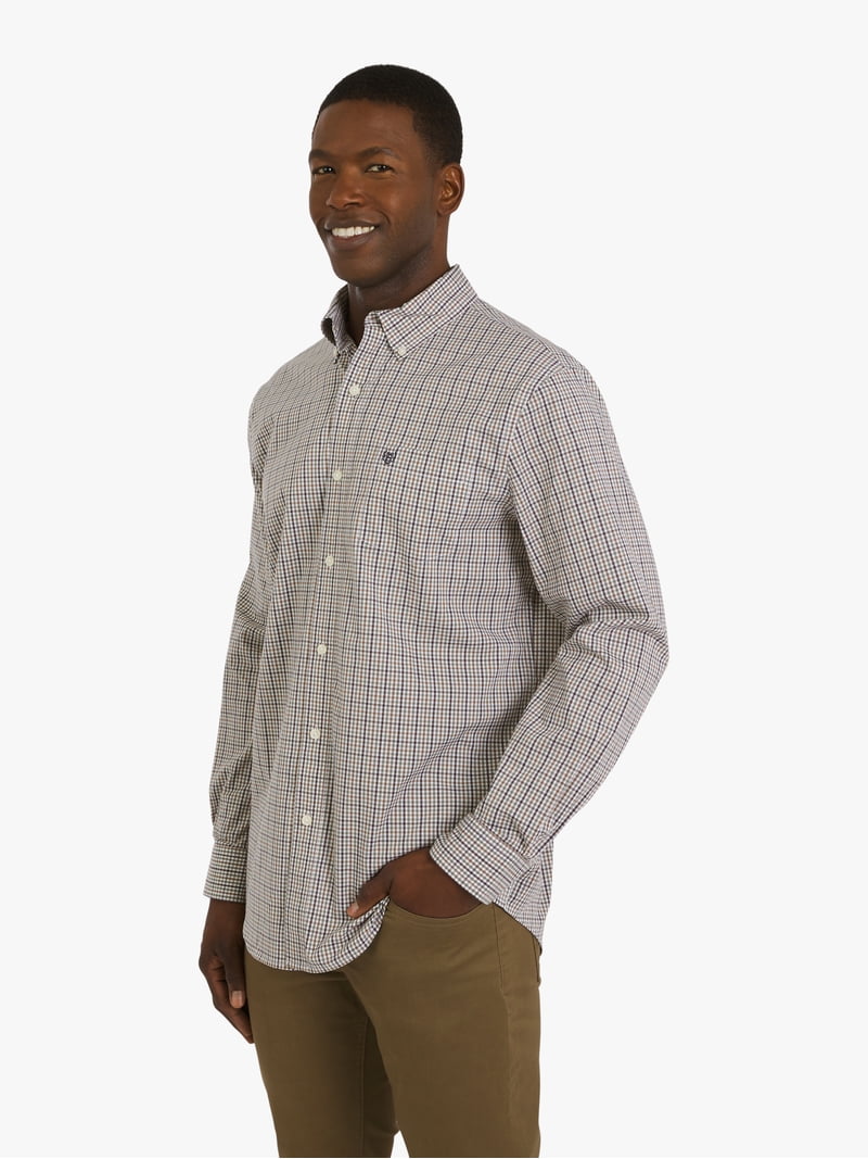 chaps long sleeve dress shirts Chaps Men's Long Sleeve Stretch Dress Shirt, Light Blue, Sizes 14x32-17x34, Size: 15 inch / 32 inch