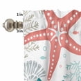thumbnail image 4 of Summer Ocean Curtain Valances Set Navy Blue and Red Coral Starfish Seashells Kitchen Curtains 36&nbsp;inch Length Rod Pocket Valance and Tiers 3 Piece Set Small Bedroom Bathroom Laundry Decor, 4 of 9