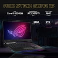 thumbnail image 2 of ASUS ROG Strix Scar 15 Gaming Laptop, 15.6" QHD 240Hz Display, Intel Core i9 12900H, 32GB DDR5, 2TB SSD, NVIDIA GeForce RTX 3070 Ti, Per-Key RGB Keyboard, Wi-Fi 6E, Black, Win 11 Pro, 32GB USB Card, 2 of 9