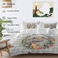thumbnail image 5 of Easter Bunny Twin Size Comforter Set, Vintage Colorful Flower Floral Leaf Eggs Blue Plaid Bedding for All Seasons, 4 Pcs Bed Set, 1 Quiltcover (68"x86") ,1Sheet(67"x116"), 2Pillowcases (30"x20"), 5 of 9