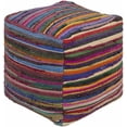 thumbnail image 2 of Hauteloom Yachats Foot Rest Stool - Vintage Bohemian Decorative Cotton Pouf - Colorful, Red, Pink, Burgundy, Purple, Blue, Green - 18" x 18" x 18", 2 of 2