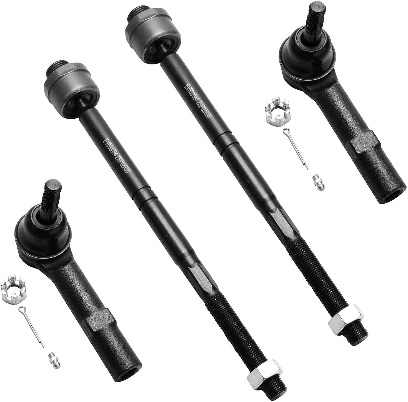 4 Pc Tie Rod Ends Front Inner & Outer Sierra Yukon Silverado 3500 2500