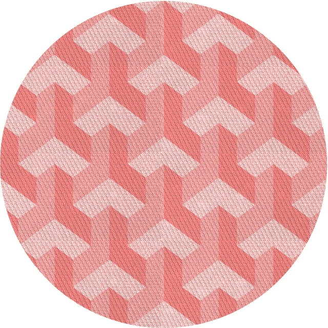 Ahgly Company Tapis d'Intérieur Lavable en Machine Carré Transitionnel Rose Pastel, 3 Pieds Carré