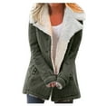 thumbnail image 2 of Pntutb, chaqueta de solapa con botones de felpa compuesta cálida de invierno de talla grande para mujer, prendas de vestir, abrigo, liquidación Pntutb Pntutb-2349, 2 of 6