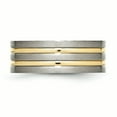 thumbnail image 4 of Titanium Grooved Yellow IP-plated 8mm Brushed & Polished Band, 4 of 5