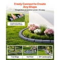 thumbnail image 3 of KFFKFF Faux Stone Garden Edging Kit, 15.5 ft No-Dig Border for Lawns, Flower Beds, and Yards, 4 Sections with 6 Bricks Each 46.46"L x 3.74"W x 2.24"H, Includes 12 Spikes & End Cap, Gray, 3 of 9