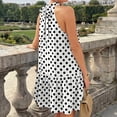 thumbnail image 4 of Women Halter Backless Dress Summer Mini Short Dresses A Line Polka Dot Sundress, S, 4 of 4