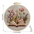 thumbnail image 4 of DIY Floral Book Embroidery Kit for Beginners, Hand Sewing Art Craft with Threads & Needles for Home Wall Decor, 4 of 8