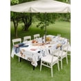 thumbnail image 3 of Outdoor Tablecloth with Umbrella Hole and Zipper, Blue Yellow Flowers Rectangle Table Cloth 52x70 Inch Waterproof Tablecloth, Spring Summer Garden Wildflowers Picnic Table Cover for Patio Camping, 3 of 7