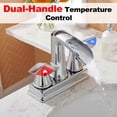 thumbnail image 4 of SUNRINX Chrome Bathroom Faucet, 4 Inch Centerset Waterfall Sink Faucet with 2 Handles, 4 of 9