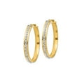 thumbnail image 4 of Accent Diamond Round Hoop Earrings in 14K Yellow Gold, 4 of 4