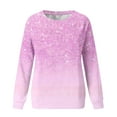 thumbnail image 5 of VERUGU Sweatshirt for Women Casual Crew Neck Pullover Fall Loose Long Sleeve Fashion Print Tops Shirts Hot Pink L, 5 of 5