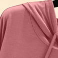 thumbnail image 5 of HUPOM Womens Hooded Sweatshirt V-Neck Flap Cocktail & Party Hoodie Pajamas Dance Pink 2XL, 5 of 7