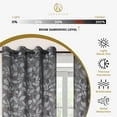 thumbnail image 4 of Leaves Blackout Curtain Panels, 26" x 84", Nickel Black by Blue Nile Mills, 4 of 6