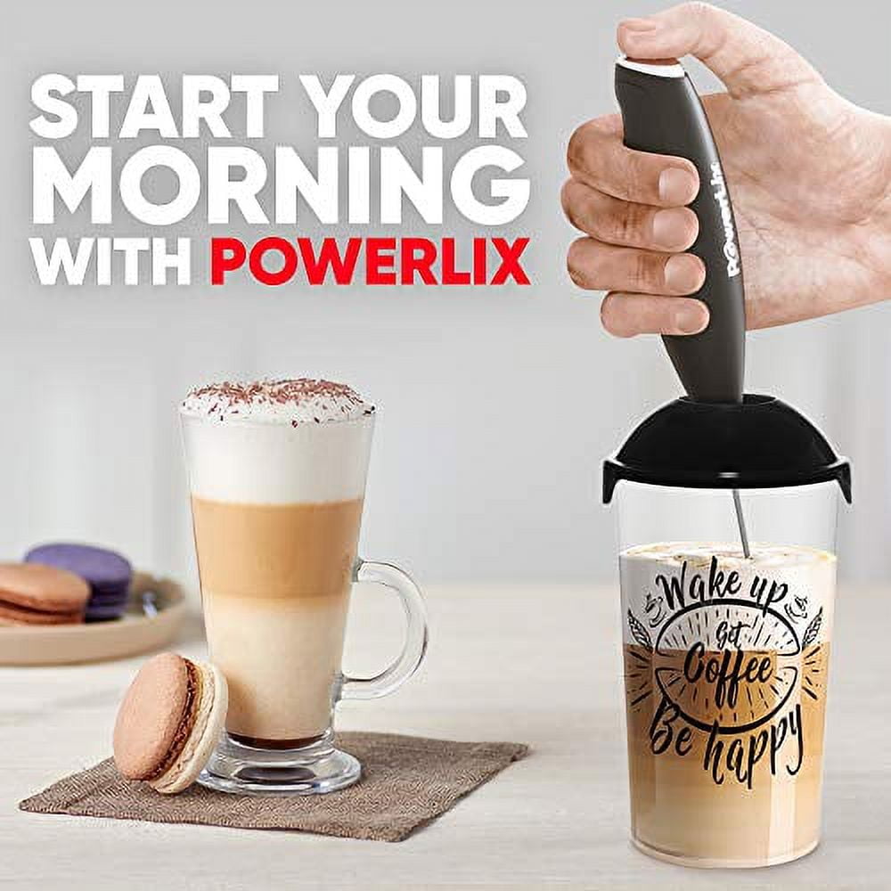 Powerlix Milk Frother Handheld Battery Operated Electric Whisk Foam Maker  For Coffee With Stainless Steel Stand Included - Snow White : Target