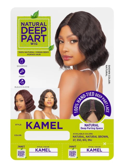 Janet Collection 100% Virgin Remy Human Hair Hand-Tied Lace Deep Part Wig - Kamel