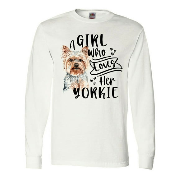 Inktastic A Girl Who Loves Her Yorkie Long Sleeve T-Shirt