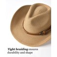 thumbnail image 2 of Sombrero vaquero de paja FURTALK para mujer y hombre UPF 80+, color caqui, 2 of 7