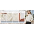 thumbnail image 5 of Womens Windbreaker Jacket Stand Collar Casual Lightweight Jackets Fall Winter Bomber Outerwear, 5 of 6