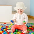 thumbnail image 4 of Baby Summer Bucket Hat Sun Protection Infant Wide Brim Fisherman Hat with Chin Strap, 4 of 6