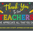 thumbnail image 3 of Colorful Design Banner Teacher Appreciation Polyester Material Event Decorations for School Celebration Gratitude Event Indoor Decoration, 3 of 7