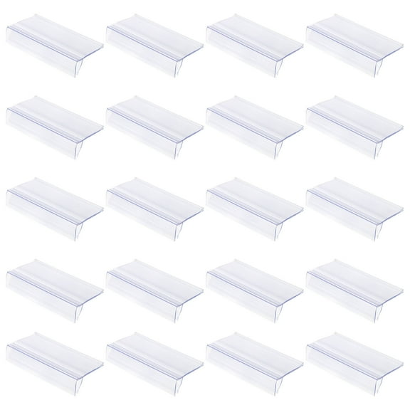 BESTOYARD 30Pcs Goods Shelf Price Label Holders Transparent Plastic Price Display Tags