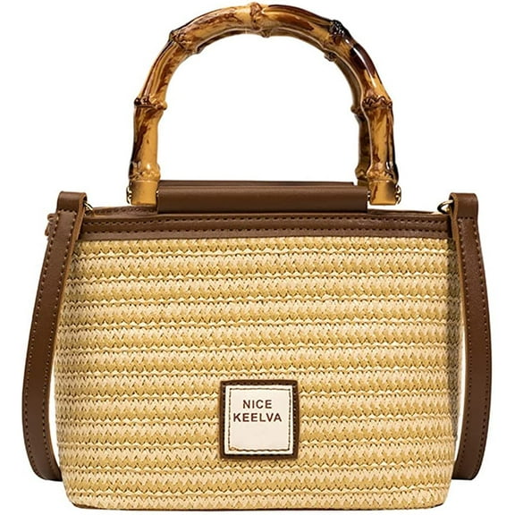 CoCopeaunts Summer Straw Bag, Women Beach Bag Fashion Woven Sea Hobo Bag Crossbody Bag Handbag Vacation Bag