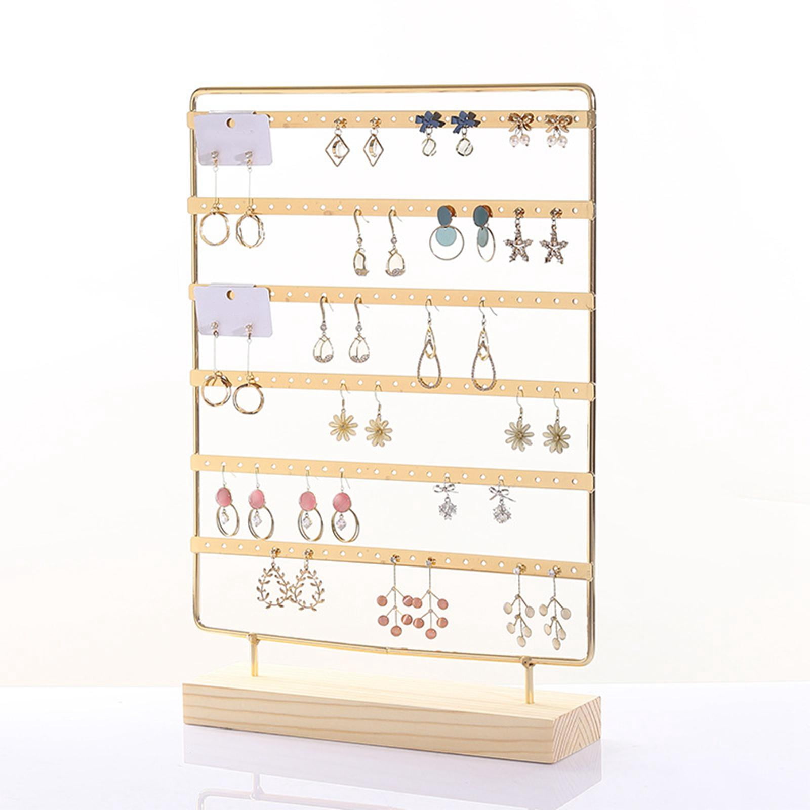 Segolike Earring Display Stand Jewelry Organizer Multipurpose, Hanging Jewelry Stand, Ear Stud Rack for Women Girl Dresser Home Vanity gold